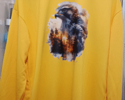 Sweatshirt Homme Uni jaune en flocage DTF