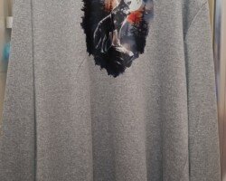 Sweatshirt Homme Uni Gris en flocage DTF